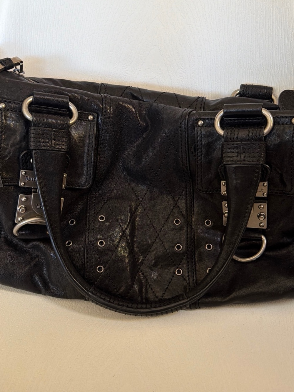 Black Quilted Leather Shoulder Bag